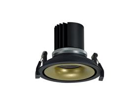 DM202057  Bolor 9 Tridonic Powered 9W 3000K 840lm 36° CRI>90 LED Engine Black/Gold Fixed Recessed Spotlight, IP20